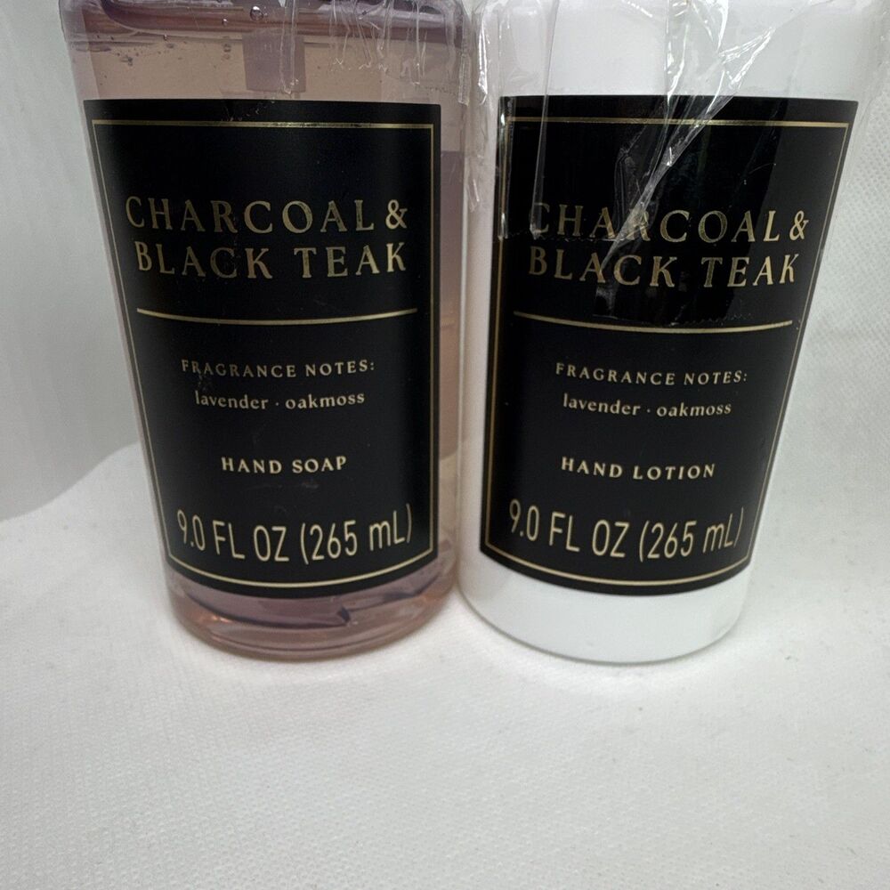 Target Brands Charcoal & Black Teak Hand Soap & Lotion Set, 9 fl oz Each